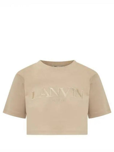 logo embroidered cropped t shirt - LANVIN - BALAAN 1