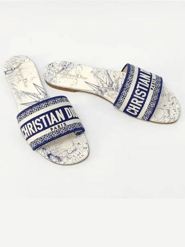 Christian KCQ209RIY D way embroidery logo slide sandals 270429 1007691 - DIOR - BALAAN 1