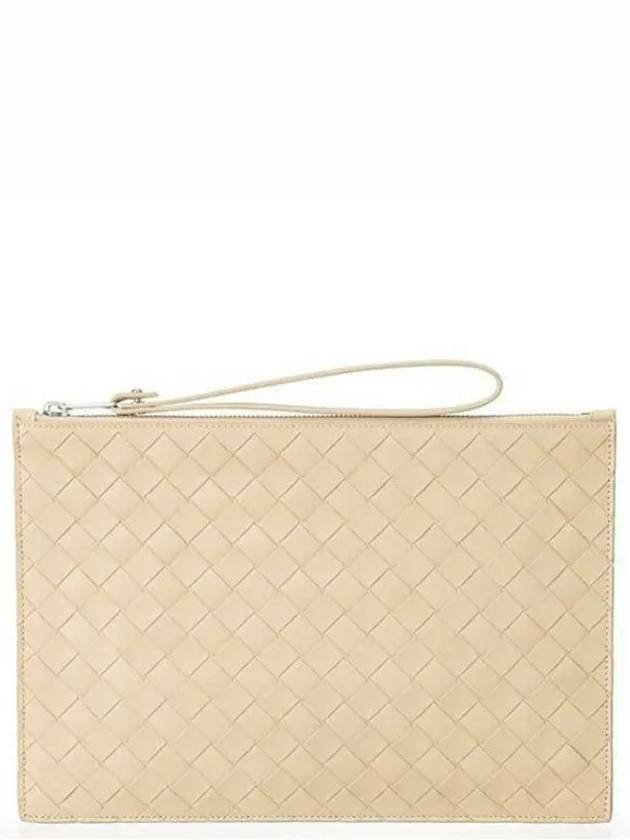 Intrecciato Strap Large Clutch Bag Porridge - BOTTEGA VENETA - BALAAN 2