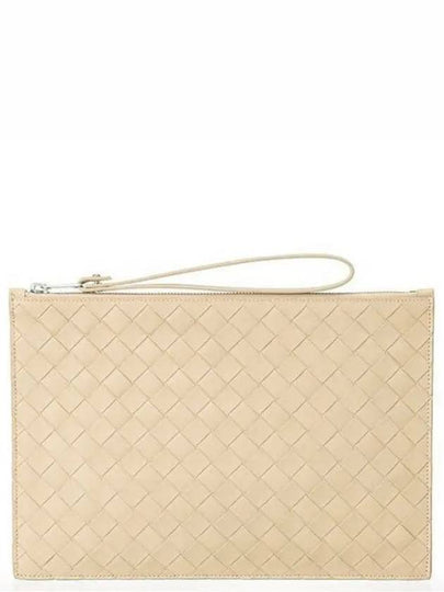 Intrecciato Strap Large Clutch Bag Porridge - BOTTEGA VENETA - BALAAN 2