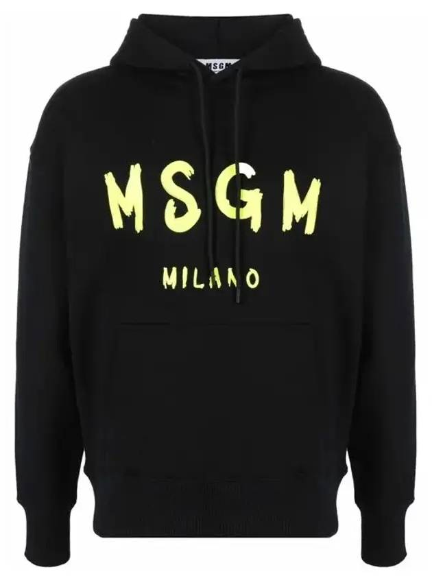 logo print hooded top black - MSGM - BALAAN.