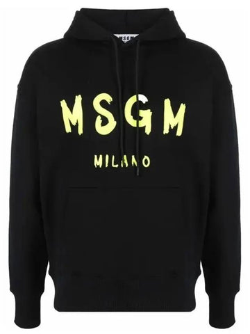 logo print hooded top black - MSGM - BALAAN.