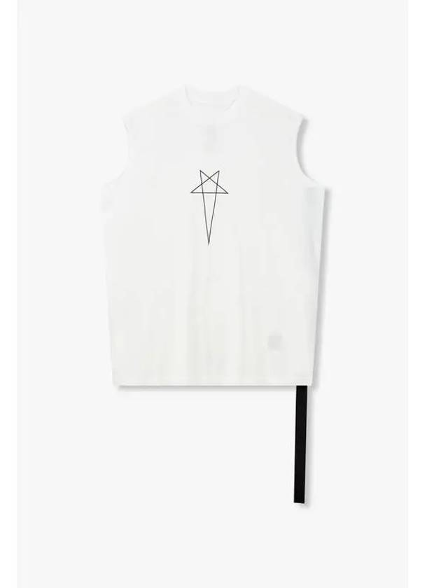 MEN DRKSHDW PENTAGRAM LOGO COTTON TANK TOP WHITE - RICK OWENS - BALAAN 1