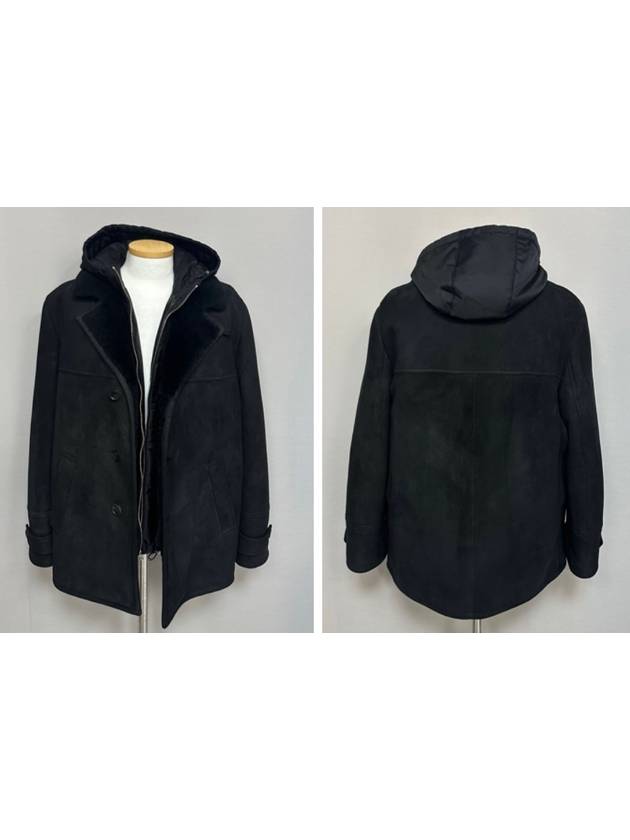 Hooded zip up layered shearling jacket 100 - PRADA - BALAAN 7