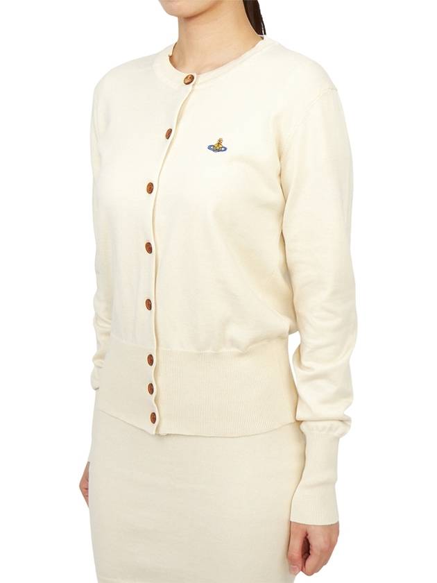 Logo Patch Cardigan Off White - VIVIENNE WESTWOOD - BALAAN 4