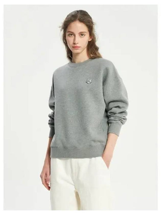 Women s Bold Foxhead Patch Comfort Sweatshirt Medium Gray Melange Domestic Product - MAISON KITSUNE - BALAAN 1