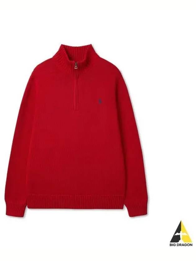 Cotton Quarter Zip Sweater Red - POLO RALPH LAUREN - BALAAN 1