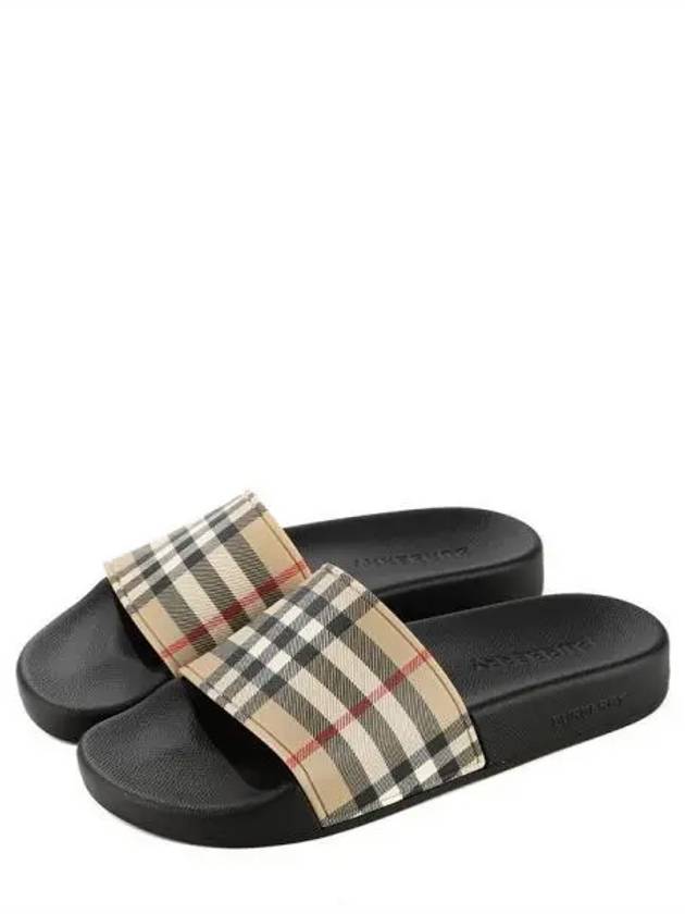 Check Furley Slippers Beige - BURBERRY - BALAAN 2