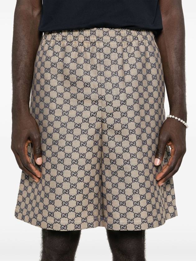 GG Linen Blend Shorts Beige - GUCCI - BALAAN 6