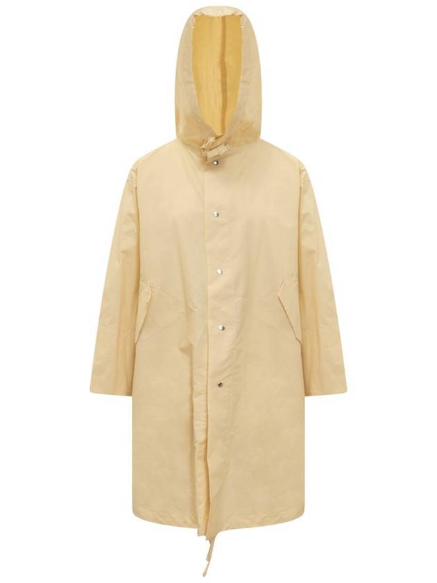 Back Logo Print Hooded Parka Yellow - JIL SANDER - BALAAN 2