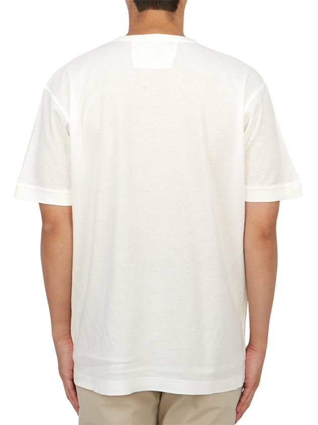 Piquet Waffle Logo Short Sleeve T-Shirt White - CP COMPANY - BALAAN 4