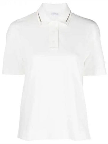 Monilli decorated collar polo shirt 271634 - BRUNELLO CUCINELLI - BALAAN 1