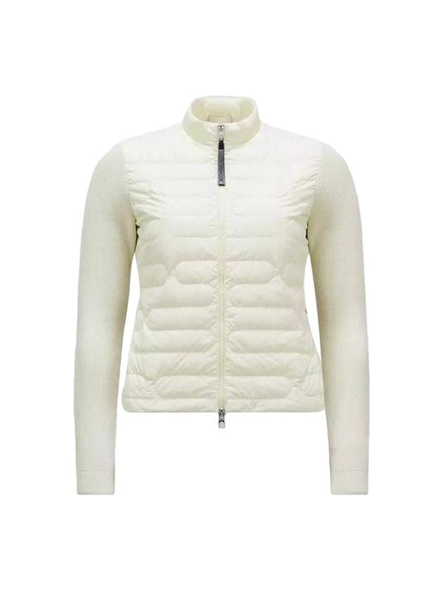 Women's Padded Cotton Zip-Up Cardigan White - MONCLER - BALAAN 1