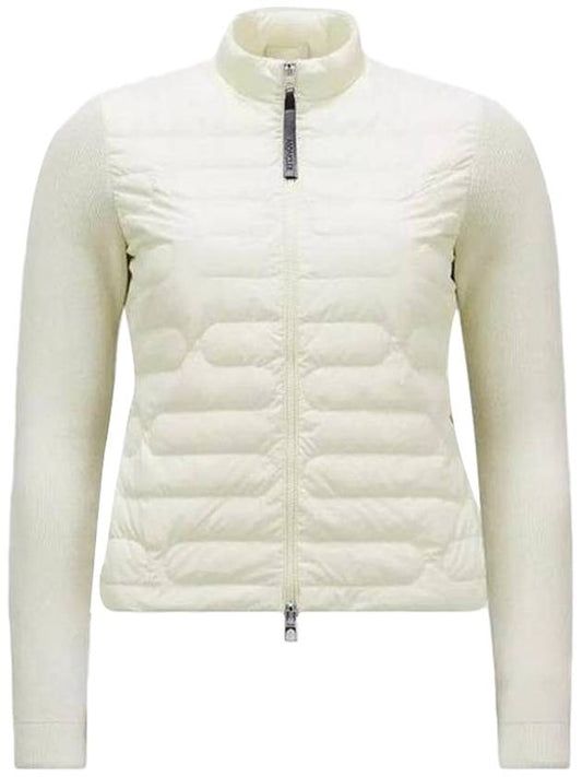 Women's Padded Down Cotton Zip-Up Jacket White - MONCLER - BALAAN 1