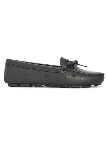 Women's Saffiano Logo Driving Shoes Black - PRADA - BALAAN 1