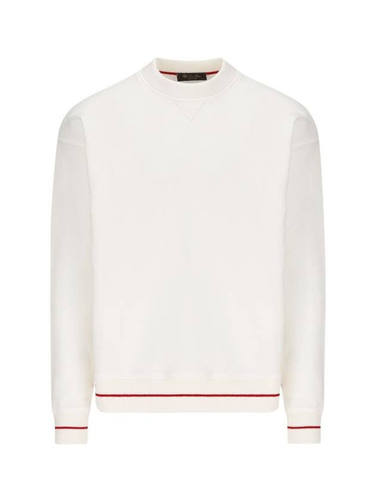 Crew Neck Cotton Sweatshirt White - LORO PIANA - BALAAN 1