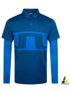 Men's Leon Regular Fit Long Sleeve Polo Shirt Blue - J.LINDEBERG - BALAAN 2