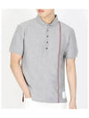 RWB Stripe Polo Shirt Grey - THOM BROWNE - BALAAN 9