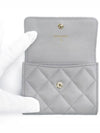 Golden CC Logo Flap Caviar Card Wallet Light Gray - CHANEL - BALAAN 7