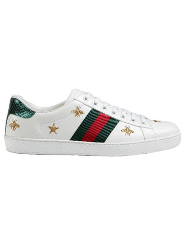 Ace Bees Stars Embroidered Sneakers White - GUCCI - BALAAN 1