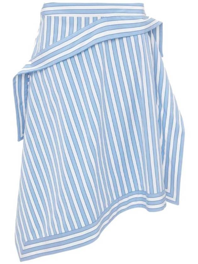 Striped Unbalanced Skirt White Blue - JW ANDERSON - BALAAN 1