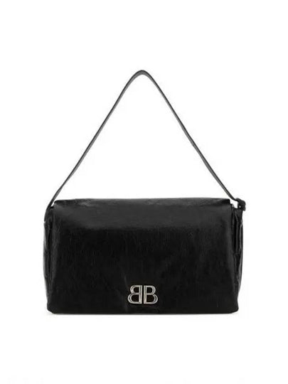 Monaco Flap Medium Shoulder Bag Black - BALENCIAGA - BALAAN 2