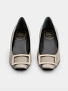 Trompette Metal Buckle Pumps Beige - ROGER VIVIER - BALAAN 4