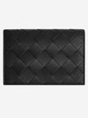 Intrecciato Folding Card Wallet Black - BOTTEGA VENETA - BALAAN 2