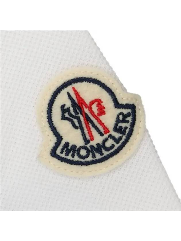 Men's Logo Pique Cotton Short Sleeve Polo Shirt White - MONCLER - BALAAN 4