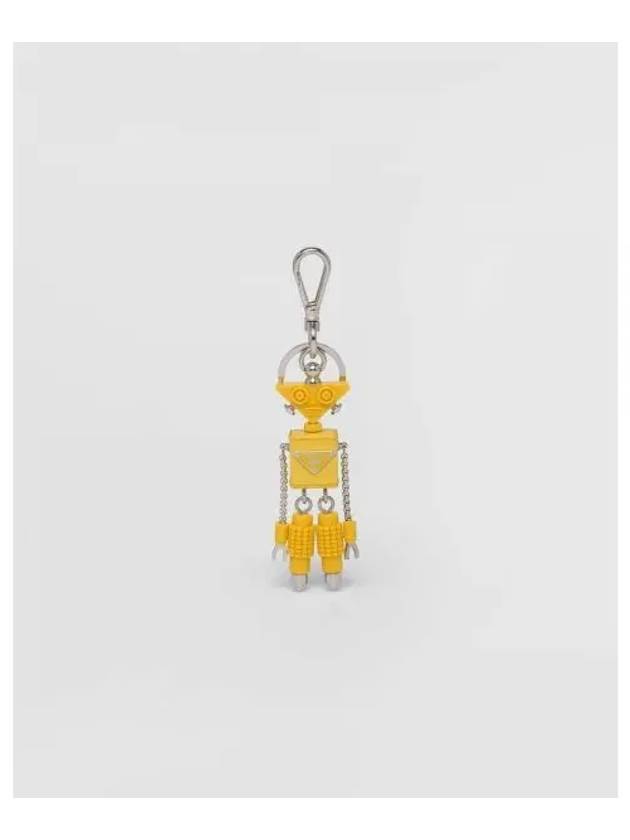 Saffiano Leather Robot Keychain Trick Sunny Yellow - PRADA - BALAAN 2