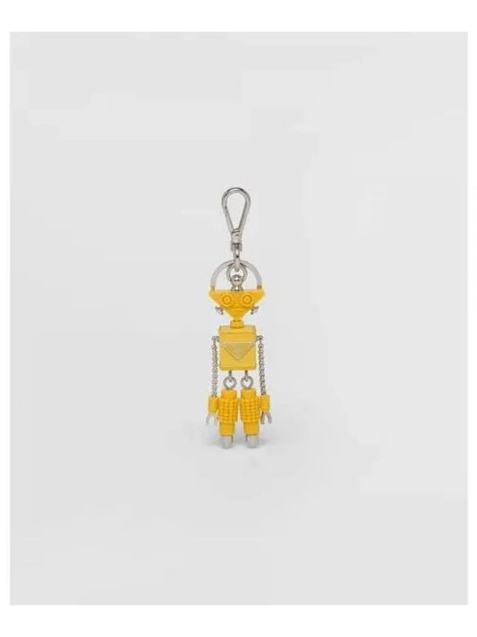 Saffiano Leather Robot Keychain Trick Sunny Yellow - PRADA - BALAAN 2