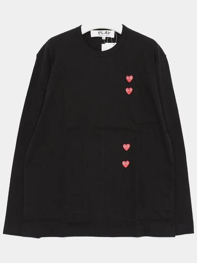 P1T3391 BLACK For Red Heart Long Sleeve T shirt - COMME DES GARCONS - BALAAN 2