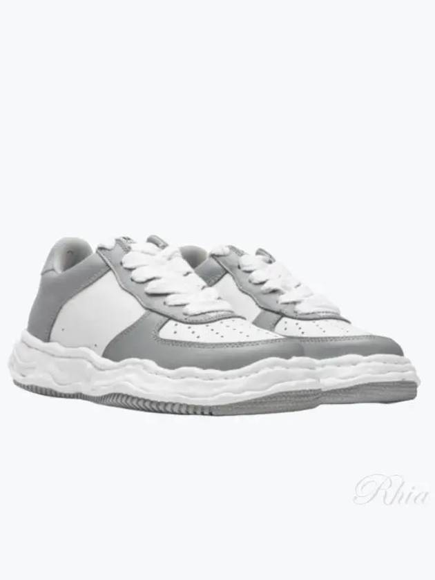 A08FW706 GRY WHT Wayne OG Sole Leather Low Sneakers - MIHARA YASUHIRO - BALAAN 1