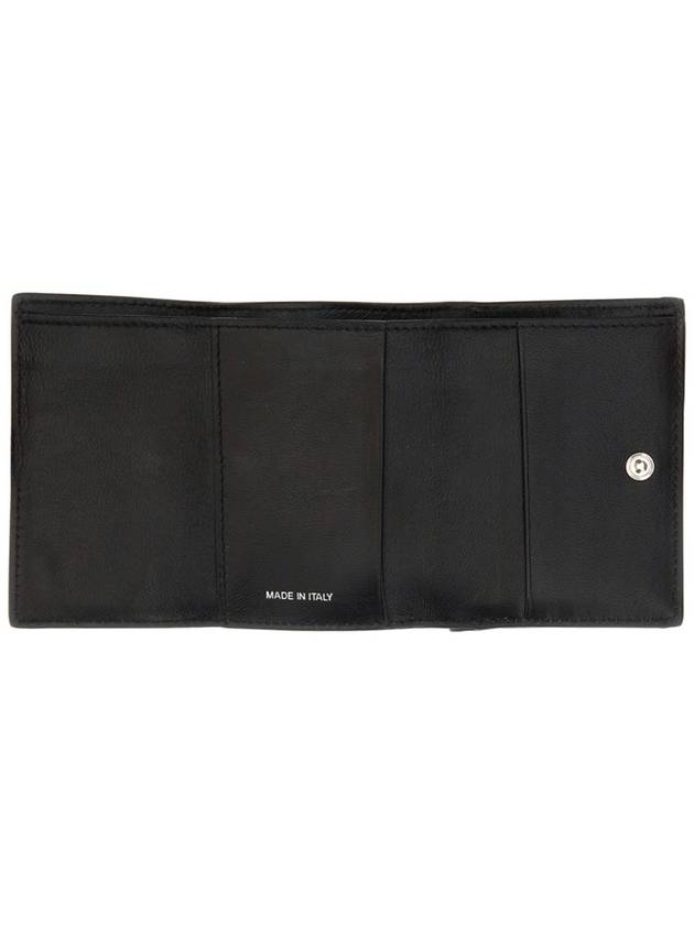 Men's Compact Tri-Fold Leather Half Wallet Black - MARNI - BALAAN 5