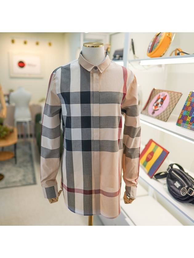 New Classic Mega Check Long Sleeve Shirt Beige - BURBERRY - BALAAN 2