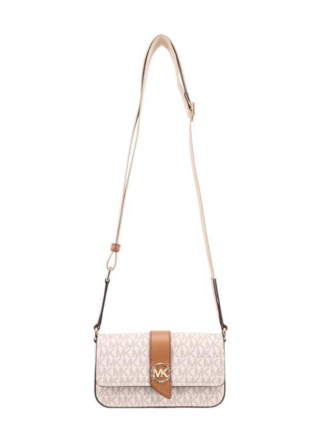 Greenwich Extra Small Logo Leather Shoulder Bag White - MICHAEL KORS - BALAAN 1