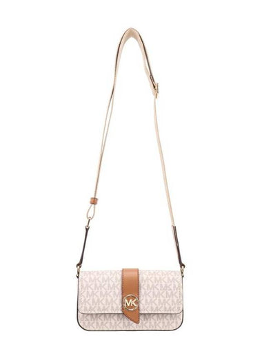 Greenwich Extra Small Logo Leather Shoulder Bag White - MICHAEL KORS - BALAAN 1