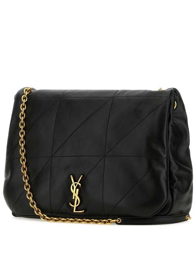 Jamie Logo Plaque Leather Shoulder Bag Black - SAINT LAURENT - BALAAN 3