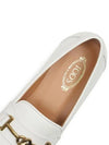 Women's Double T Logo Leather Loafers White - TOD'S - BALAAN 7