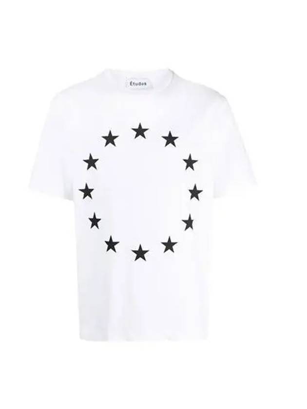 Etudes Studio Star Print Short Sleeve White Black C00ME102 - ETUDES - BALAAN 1