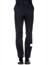 Men's Twill Unconstructed Cotton Straight Pants Navy - THOM BROWNE - BALAAN 3