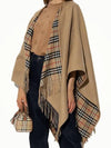 Women's Check Reversible Wool Cape Beige - BURBERRY - BALAAN 2