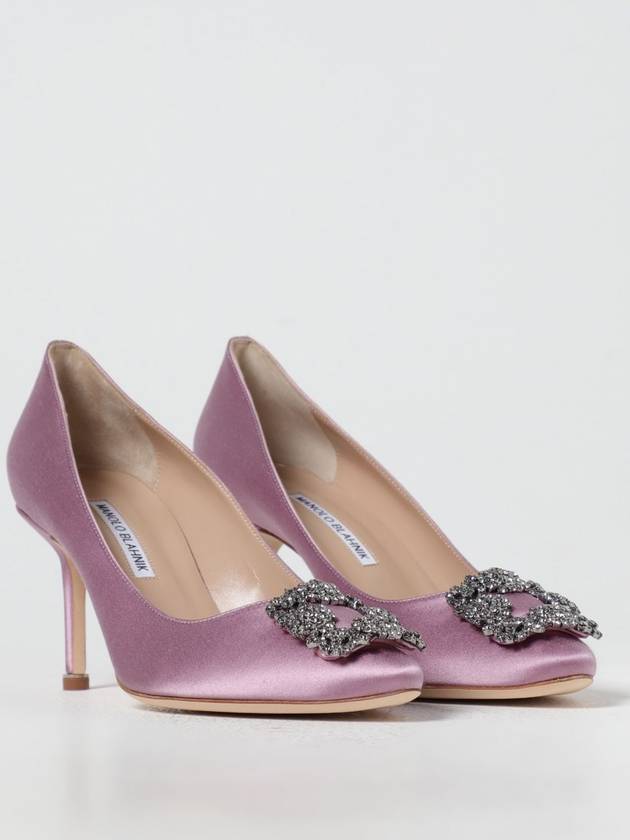 Women s Hangisi Satin Zwell Buckle Pumps Purple 70mm 9XX 0662 0056 510 - MANOLO BLAHNIK - BALAAN 3