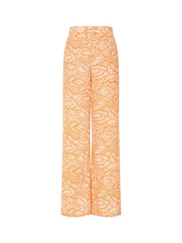 STELLA McCARTNEY Cloud Straight Silk Pants Orange - STELLA MCCARTNEY - BALAAN 1