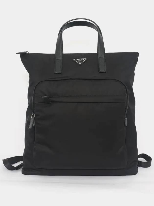 Triangle Logo Re-Nylon Tote Bag Black - PRADA - BALAAN 2