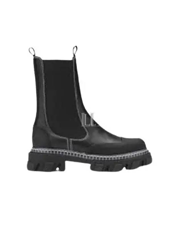 Cleated Mid Chelsea Boots Black - GANNI - BALAAN 2