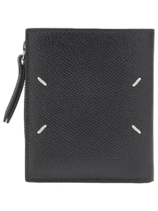 Stitched zipper half wallet black - MAISON MARGIELA - BALAAN 1