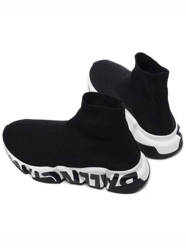 Speedrunner Graffiti Logo Sole High Top Sneakers Black - BALENCIAGA - BALAAN 7