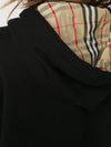 Check Lining Hooded Top Black - BURBERRY - BALAAN.