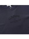 Relaxed O-Neck Short Sleeve T-Shirt Navy - GANNI - BALAAN 4